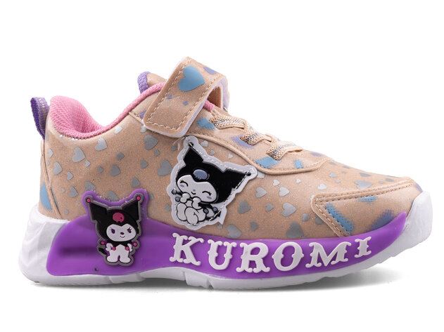 Kuromi 725 Patik Cilt Işıklı - Bej/Lila - 1