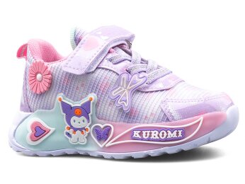 Kuromi 726 Filet-Patik Keten (26-33) - Lila/Pembe - Kuromi