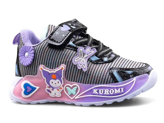 Kuromi 726 Filet-Patik Keten (26-33) - Siyah/Lila - 1