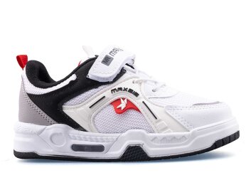 Maxsis 514 Patik Anrk Işıklı - Beyaz/Siyah/Kırmızı - 1