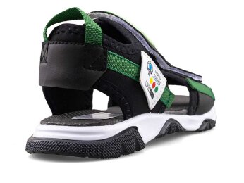 Middo 2023 Filet Şeritli Sandalet - Siyah/Yeşil - 3