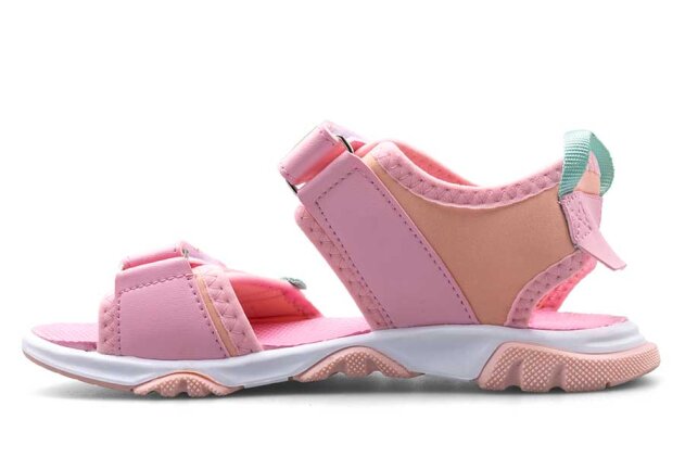 Middo Şeritli Filet Sandalet - Pembe/Yeşil - 2