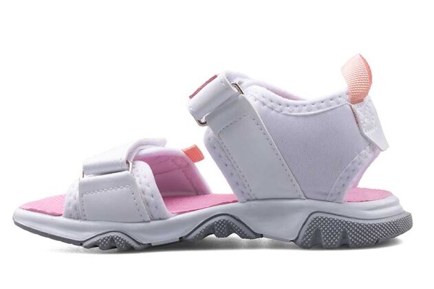 Middo Şeritli Patik Sandalet - Beyaz/Pembe/Gri T - 2