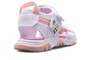 Middo Şeritli Patik Sandalet - Beyaz/Pembe/Pudra T - 3