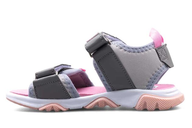 Middo Şeritli Patik Sandalet - Gri/Pembe - 2