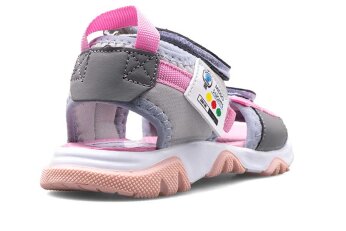 Middo Şeritli Patik Sandalet - Gri/Pembe - 3