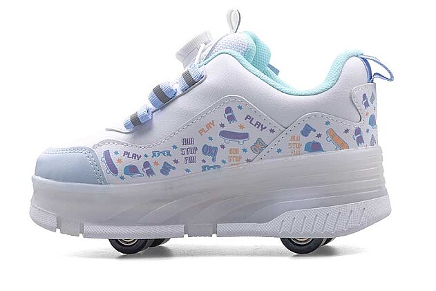 Miniyo Kids 840 Filet Cilt Patenli - Beyaz/B.Mavi/Lila - 2