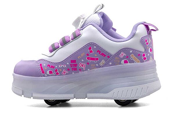 Miniyo Kids 840 Filet Cilt Patenli - Beyaz/Lila - 2