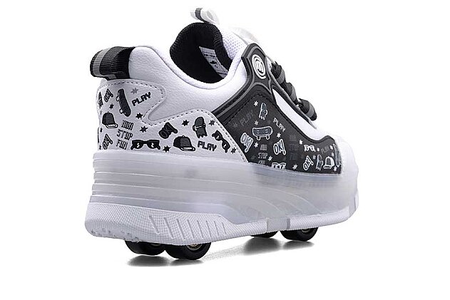 Miniyo Kids 840 Filet Cilt Patenli - Beyaz/Siyah - 3