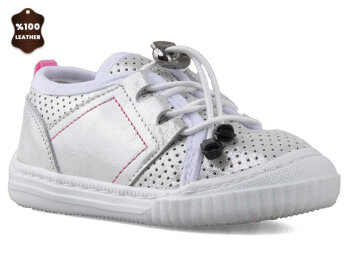 Momy İlkadım 103-1 Bebe Deri - Gümüş/Simli - Momy