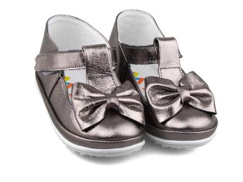 Momy İlkadım 601 Bebe Deri Babet - Platin - Momy