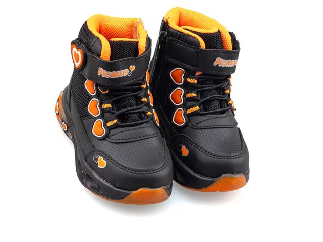 Picasso 094 Bebe Bot - Siyah/Gümüş/F.Oranj - 2