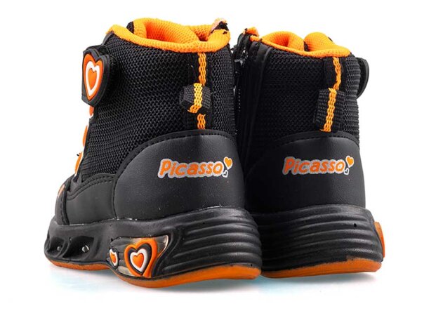 Picasso 094 Bebe Bot - Siyah/Gümüş/F.Oranj - 3