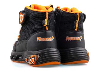 Picasso 094 Bebe Bot - Siyah/Gümüş/F.Oranj - 3