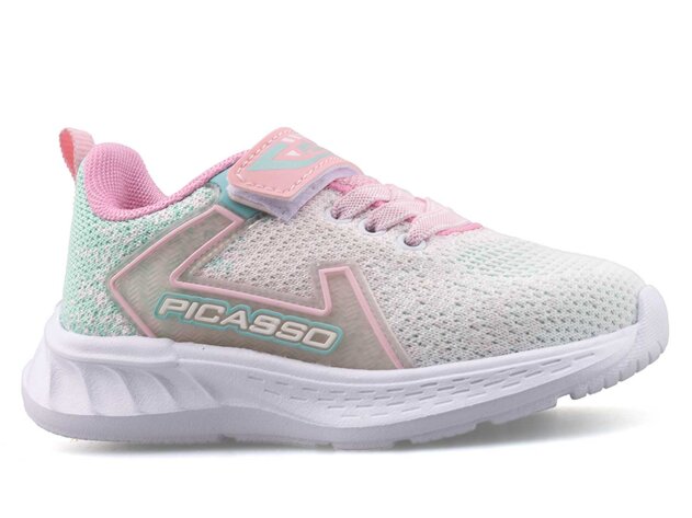 Picasso 328 Filet Triko - Beyaz/Pembe/Su Yeşili - 1