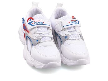 Picasso Kids 226 Patik Anrk - Beyaz/Saks/Kırmızı - 2