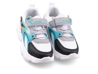 Picasso Kids 226 Patik Anrk - Beyaz/Turkuaz/Siyah - 2