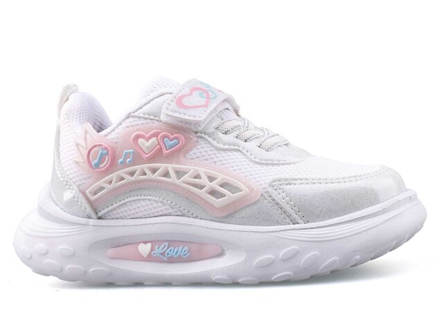 Picasso Kids 227 Patik Anrk Simli - Beyaz/Lila/Pudra/Simli - 1