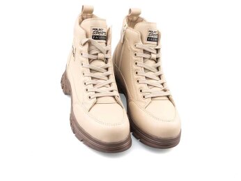 Polact 24090 Zenne Cilt Fermuarlı Bot - Bej/Vizon - Polact