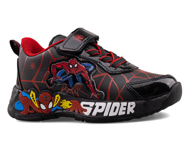 Spider 836 Patik Cilt Işıklı - Siyah/Kırmızı - 1