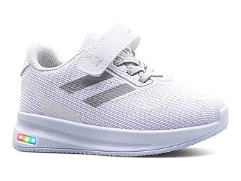 Spido 018 Patik Triko Işıklı - Beyaz/Gümüş - 1