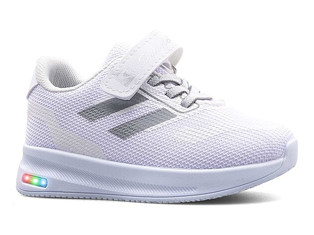 Spido 018 Patik Triko Işıklı - Beyaz/Gümüş - 1