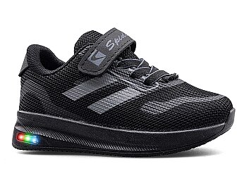 Spido 018 Patik Triko Işıklı - Siyah/Füme - 1