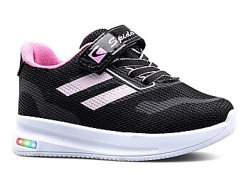 Spido 018 Patik Triko Işıklı - Siyah/Pembe - 1