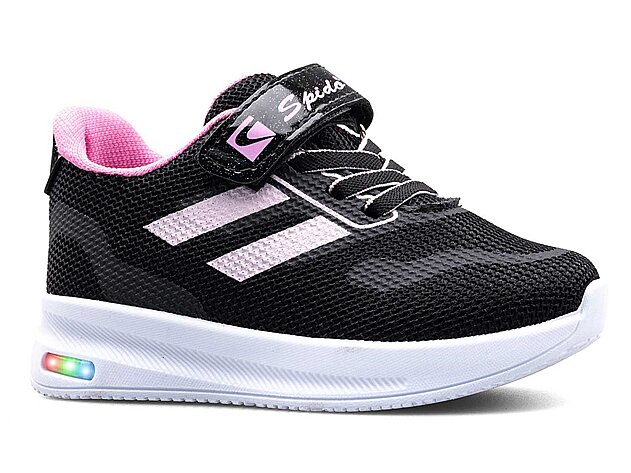 Spido 018 Patik Triko Işıklı - Siyah/Pembe - 1