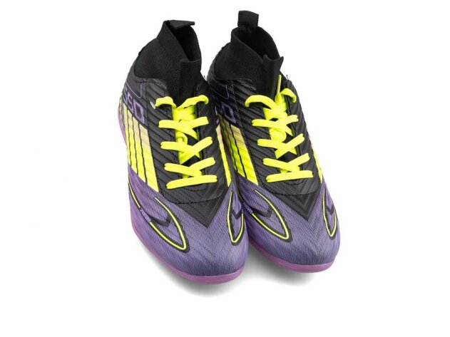 Sportaç 103 Merdane Halısaha Çoraplı - Siyah/Sarı/Lila - 2