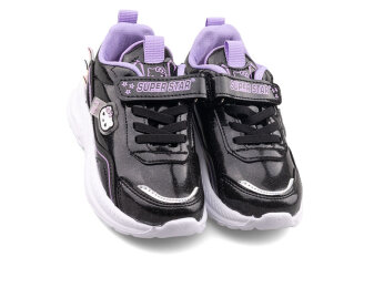 Superstar 1907 Patik Cilt Işıklı - 16 Siyah/Lila/Rugan - 2