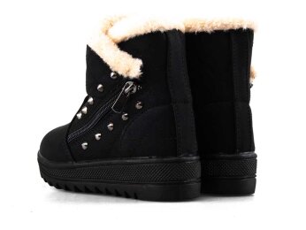 Twingo 6411 Patik Fermuarlı Kürklü Bot - Siyah/Bej - 7