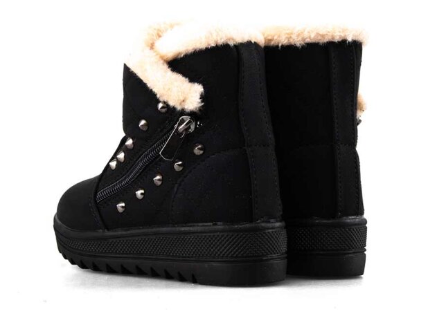 Twingo 6411 Patik Fermuarlı Kürklü Bot - Siyah/Bej - 7