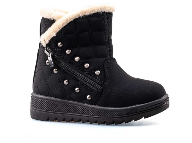 Twingo 6411 Patik Fermuarlı Kürklü Bot - Siyah/Bej - 1