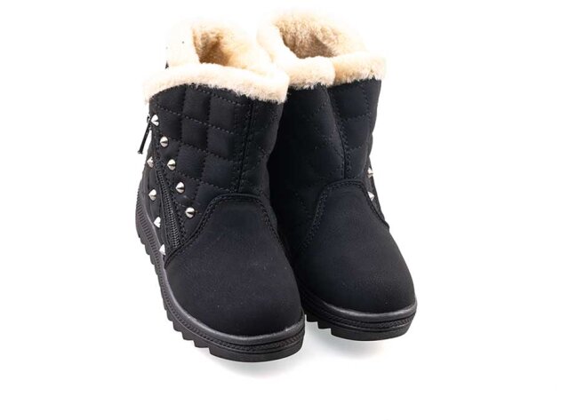 Twingo 6411 Patik Fermuarlı Kürklü Bot - Siyah/Bej - 2