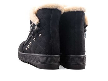 Twingo 6411 Patik Fermuarlı Kürklü Bot - Siyah/Bej - 3