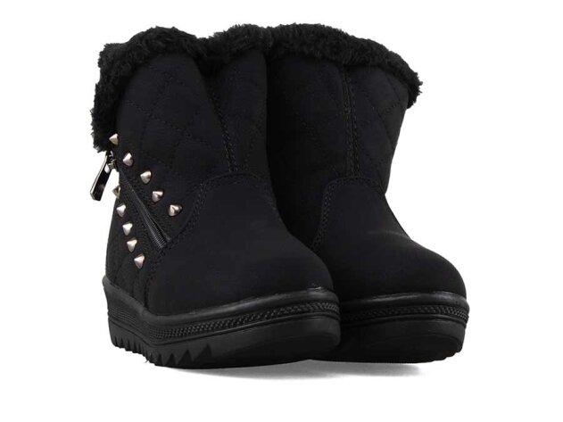 Twingo 6411 Patik Fermuarlı Kürklü Bot - Siyah/Siyah - 6