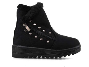 Twingo 6411 Patik Fermuarlı Kürklü Bot - Siyah/Siyah - 5