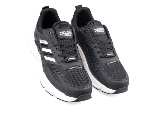 Wickers 2757 Merdane Triko - Siyah/Beyaz - 2